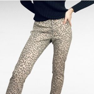 CACHE | JEANS | Black Tan Animal Print Faded Soft Jeans | Size 6
